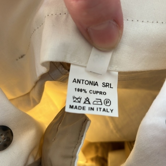 Super Blond Designer Beige/Tan Wide Leg High Waist “Antonia” Cupro Trousers NWT - Picture 4 of 7